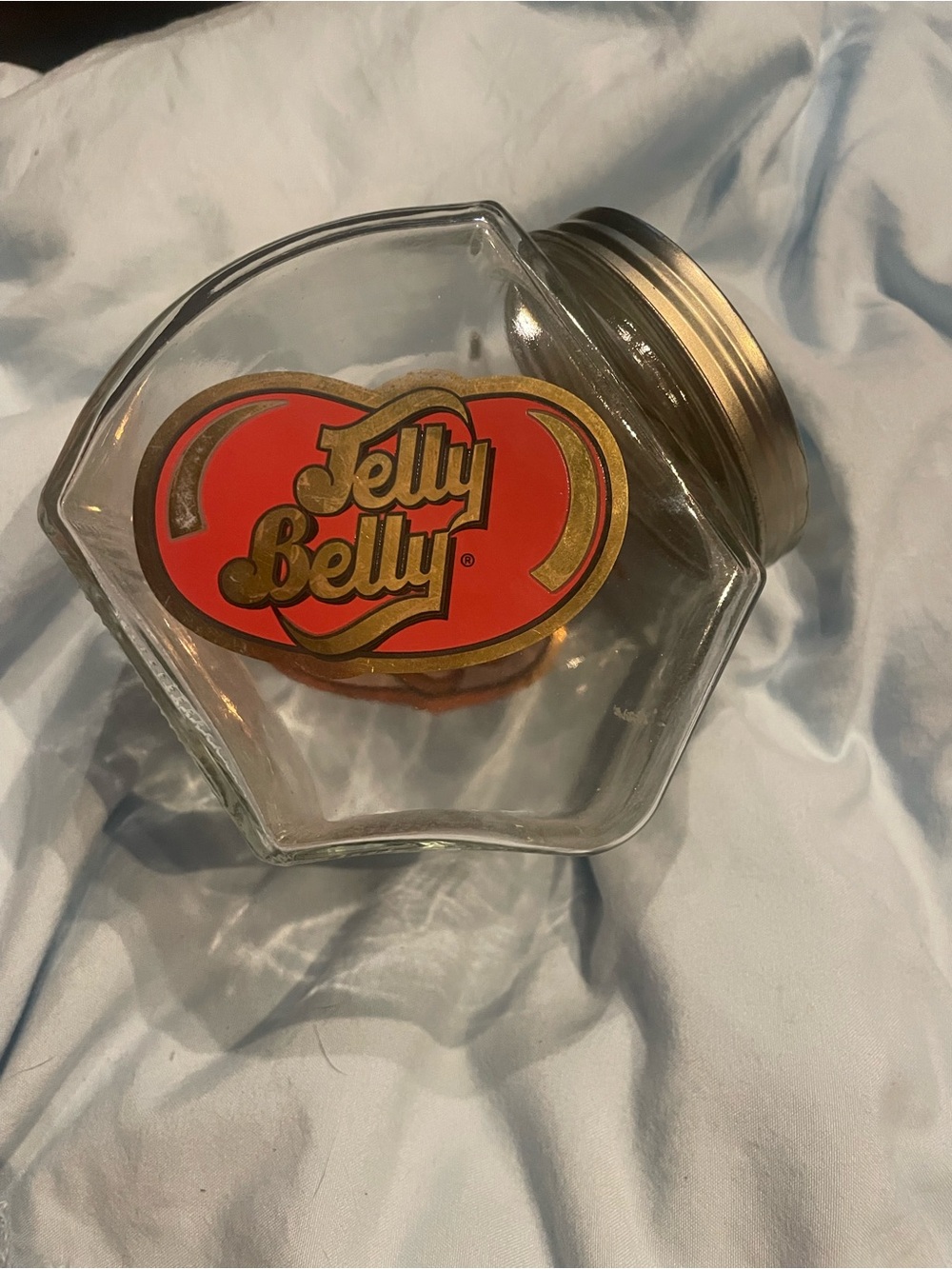 Mini Red Jelly Belly Glass Candy Jar with Lid